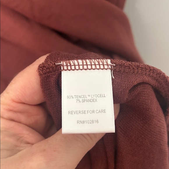 Garnet Hill Sleeveless Asymmetrical Hem Midi Dress Orange Brown Tencel Blend S - Picture 4 of 6